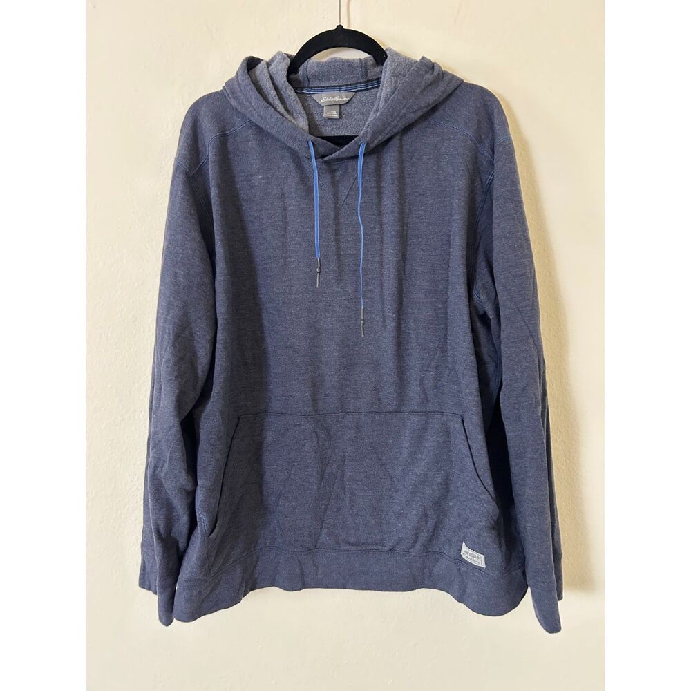 Eddie Bauer Hoodie Men's XXL Blue Fleece Pullover Lightweight‎ Gorpcore casual